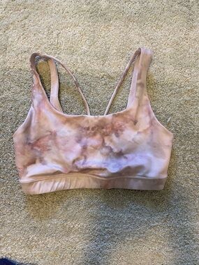 Athleta Pink Tie-Dye Strappy-Back Sports Bra